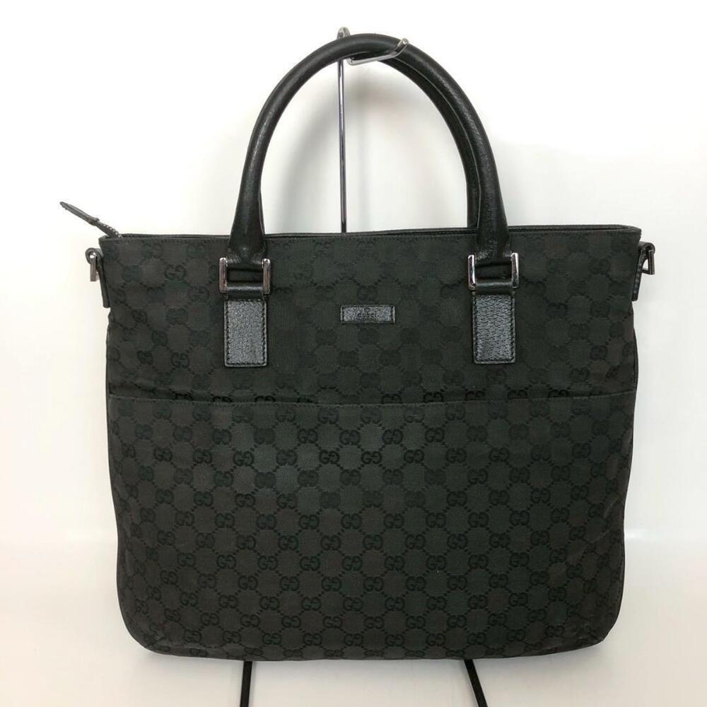 GUCCI GG Canvas Handbag Black All over Shoulder Bag